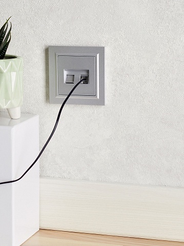 IEK BRITE Розетка двойная RJ11+RJ45 кат.5E РК/Т12-БрА алюминий