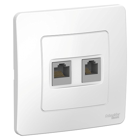 SE Blanca внутр Бел Розетка 2-ая комп/тлф, RJ45+RJ11