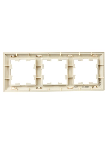 IEK BRITE DECOR Жемчуг/беж 3D-форма Рамка 3-мест. РУ-3-Бр