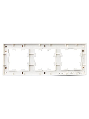 IEK BRITE DECOR Белый рифленый Рамка 3-м РУ-3-Бр