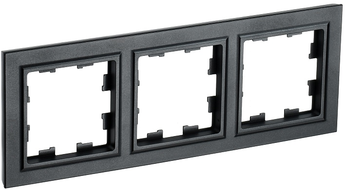 IEK BRITE Рамка 3-местная РУ-3-БрЧ черный