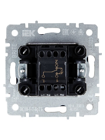 IEK BRITE BASE Темн.бронза Выключ. 1-кл. прох. с инд. 10А ВС10-1-7-БрТБ