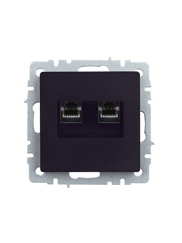 IEK BRITE Розетка двойная RJ11+RJ45 кат.5E РК/Т12-БрЧ черный