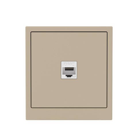 DKC KANT Компьютерная розетка RJ-45 без шторки, кат.6А одинарная,ванильный марципан