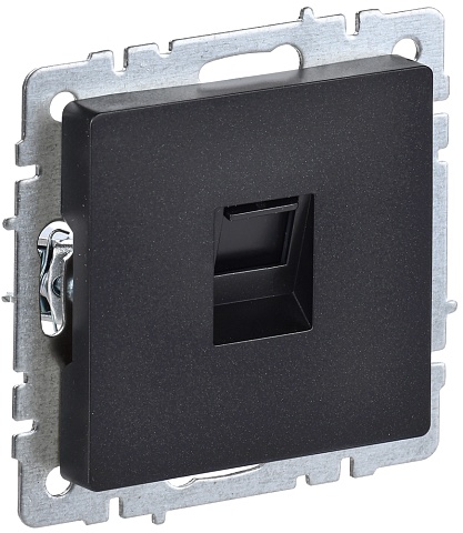 IEK BRITE Розетка компьютерная RJ45 кат.5E РК10-БрЧ черный