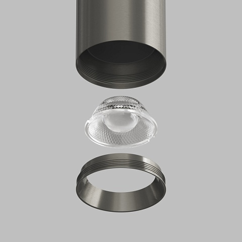 Denkirs DK5744-DN Светильник для трека SHINE SPOT со светодиодом, D40*H200
кабель 1500мм, 48V DC, 8W, RA≥90, 3000K, IP20, темный никель, алюминий