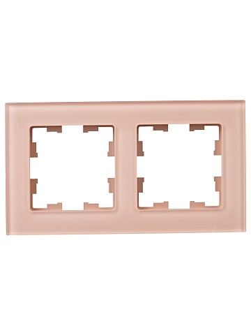 IEK BRITE DECOR Персик матовый стекло Рамка 2-мест. РУ-2-2-БрП