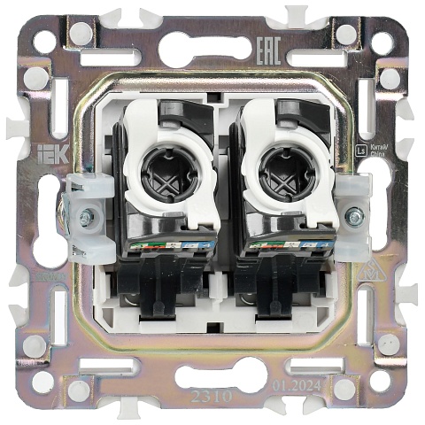 IEK SKANDY Черный Розетка компьютерная двойная RJ45 кат.5E SK-K03Bl
