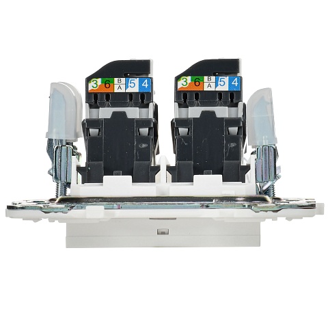 IEK SKANDY Арктический белый Розетка компьютерная двойная RJ45 кат.5E SK-K03W