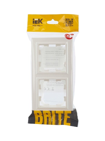 IEK BRITE Рамка 2-местная IP44 РУ-2-БрЖ-44 жемчуг