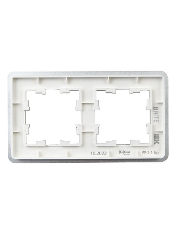 IEK BRITE DECOR Алюминий металл. скругл.угол Рамка 2-м РУ-2-1-Бр RE