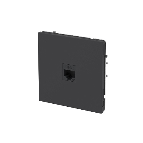 DKC KANT Компьютерная розетка RJ-45 без шторки, кат.6А одинарная,черный уголь