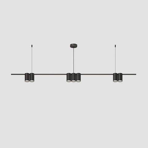 Denkirs DK4063-BK Подвесной светильник ORBIT, IP20, 7xGU10 LED до 15 Вт, черный матовый, алюминий