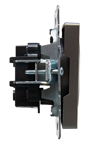 IEK BRITE Розетка 1-местная без заземления без защитных шторок 10А РС10-1-0-БрС сталь