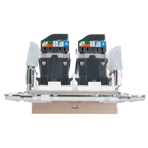 IEK SKANDY Песочный Розетка компьютерная двойная RJ45 кат.5E SK-K03Sa