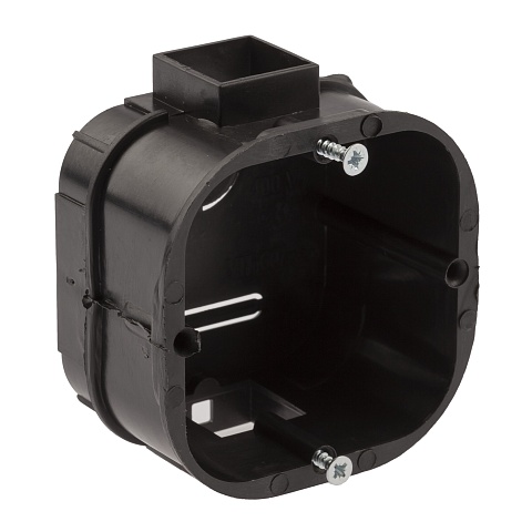 ЭРА Коробка установочная KUTS-60-60-43-s-black усиленная для твердых стен саморезы стыковочные узлы черная IP20