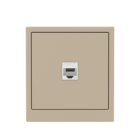 DKC KANT Компьютерная розетка RJ-45 без шторки, кат.5е одинарная, ванильный марципан