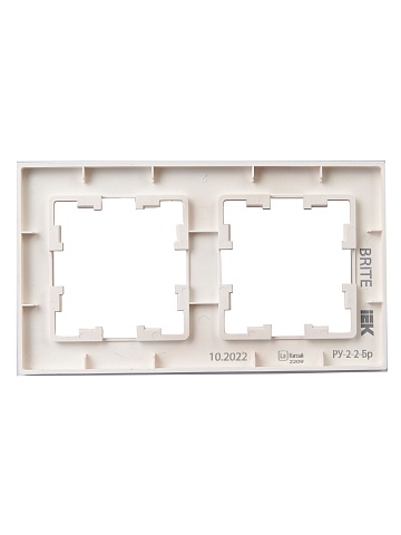 IEK BRITE DECOR Розовый матовый стекло Рамка 2-мест. РУ-2-2-Бр