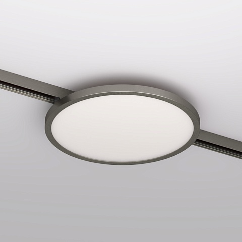 Denkirs DK5763-DN Светильник для трека Shine, серия FLOW 3000 со светодиодом, D198*H27, 48V DC, 15W, RA≥90, 3000K, IP20, темный никель, алюминий