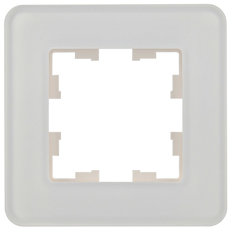 IEK BRITE DECOR Белый матовый стекло скругл.угол Рамка 1-м РУ-1-2-Бр RE