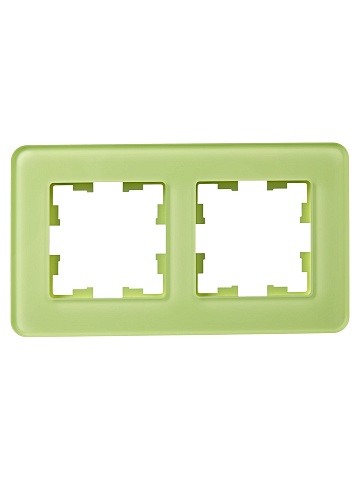 IEK BRITE DECOR Эко грин матовый стекло скругл.угол Рамка 2-мест. РУ-2-2-Бр RE