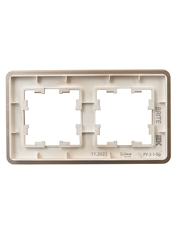 IEK BRITE DECOR Шампань металл. скругл.уголРамка 2-м РУ-2-1-Бр RE AL