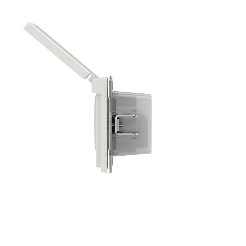 DKC KANT Розетка силовая, 2P+E, с з/ш, с крышкой, IP44, белый песок