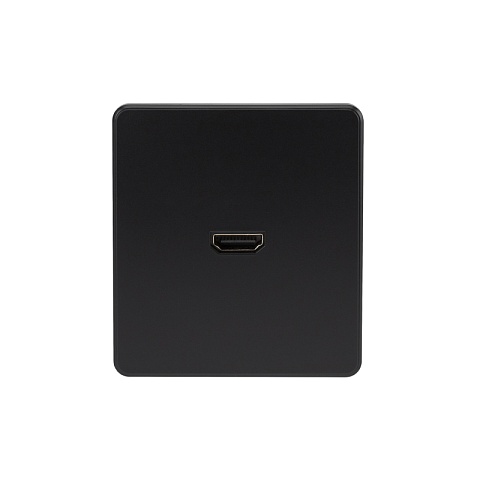 KRANZ ROUND Розетка HDMI с/у оникс , с 1-пост. рамкой
