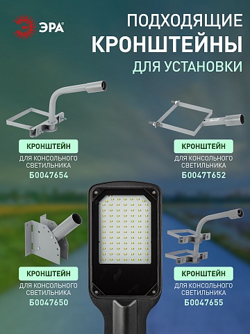 ЭРА Светильник уличный светодиодный SPP-504-0-50K-050 50Вт 5000К IP65 КСС Д