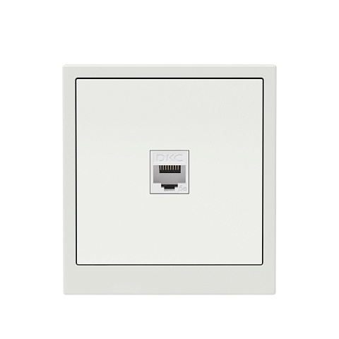 DKC KANT Компьютерная розетка RJ-45 без шторки, кат.5е одинарная, белый песок