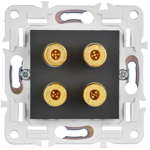 IEK SKANDY Графит Аудиорозетка 4-ая SK-A01G