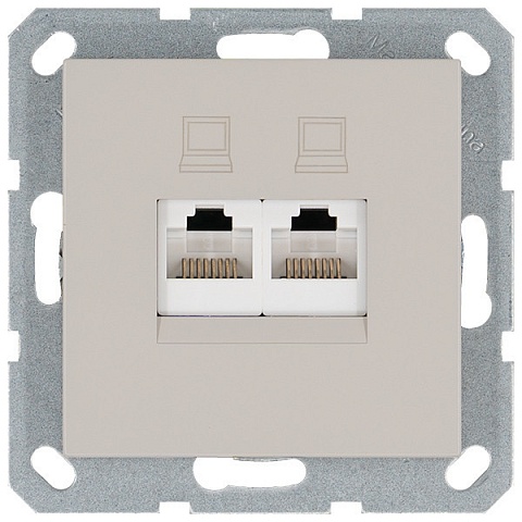 Jasmart G Тауп Розетка RJ45 2-ая, 6 категория