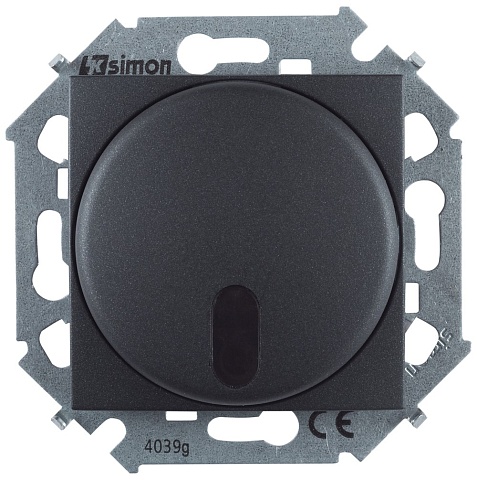 Simon 15 Графит Светорегулятор с управлением от ИК-пульта, проходной, 500Вт, 230В, винт. зажим