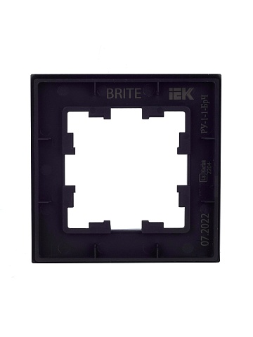 IEK BRITE Рамка 1-мест. РУ-1-1-БрЧ металл черн.