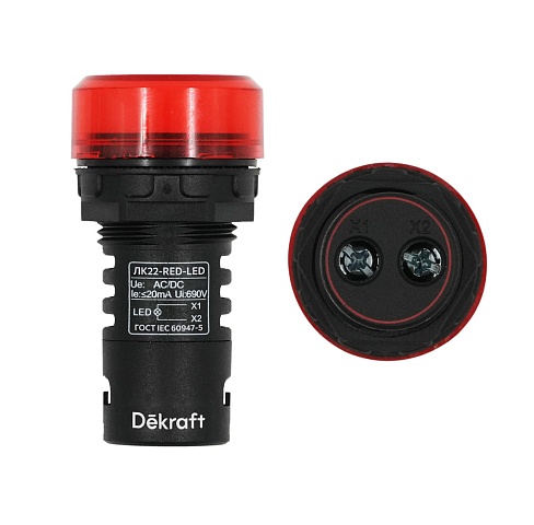Dekraft Лампа комм. ADDS D22 красный LED 220В ЛK-22