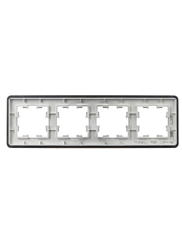 IEK BRITE DECOR Титан металл. скругл.угол Рамка 4-м РУ-4-1-Бр RE
