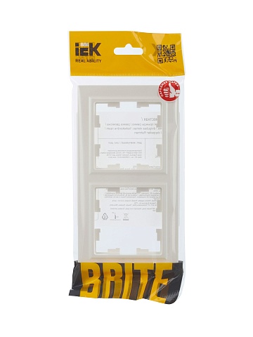 IEK BRITE Рамка 2-местная РУ-2-БрЖ жемчуг