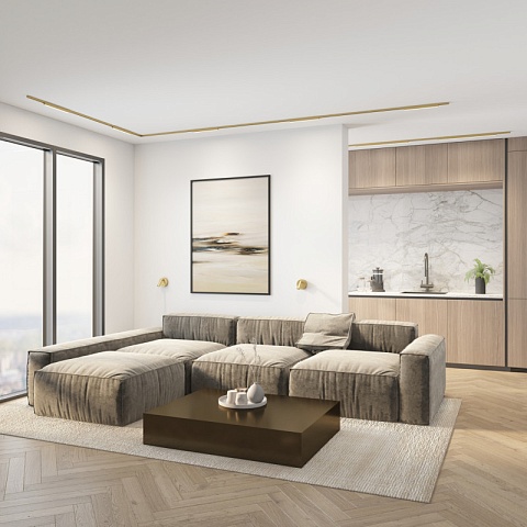 Denkirs DK5751-SB Светильник для трека SHINE LINEAR со светодиодом, L301*W19*H27, 48V DC, 12W, RA≥90, 3000K, IP20, сатинированная латунь, алюминий