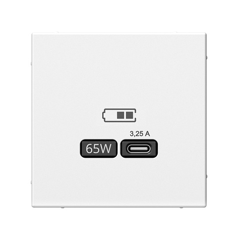 Systeme Electric ArtGallery Белый USB Розетка тип-С 65Вт высокоскор.заряд. QC, PD, механизм