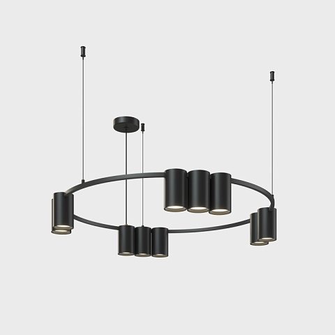 Denkirs DK4065-BK Подвесной светильник ORBIT, IP20, 10xGU10 LED до 15 Вт, черный матовый, алюминий