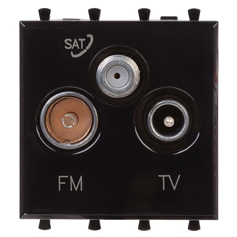 DKC Avanti Черный квадрат TV-FM-SAT 2 модуля