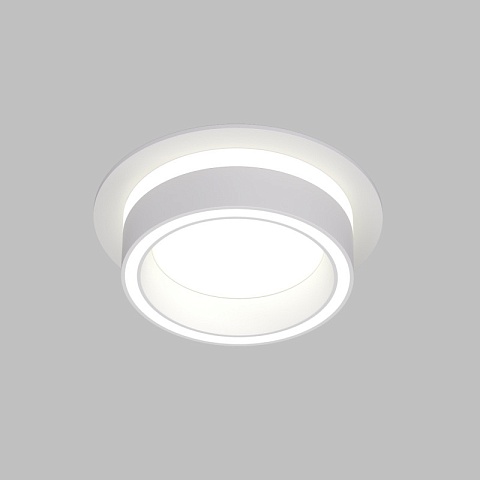 Denkirs DK2100-WH Встраиваемый светильник NIKO, IP 20, до 15 Вт, GX53, LED, белый, акрил, алюминий