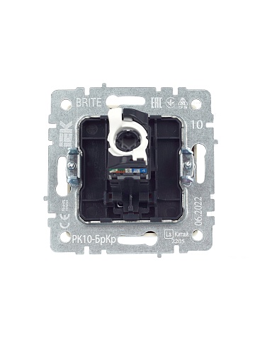 IEK BRITE Розетка компьютерная RJ45 кат.5E РК10-БрКр бежевый