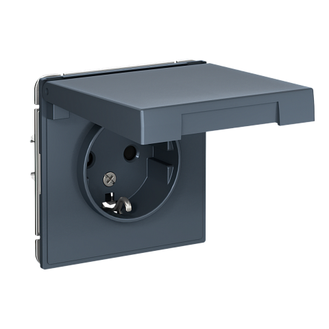 Systeme Electric ArtGallery Грифель Розетка с заземл. со шторк. с крышкой, 16А, IP20, механизм