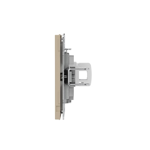 DKC KANT Компьютерная розетка RJ-45 без шторки, кат.5е одинарная, ванильный марципан