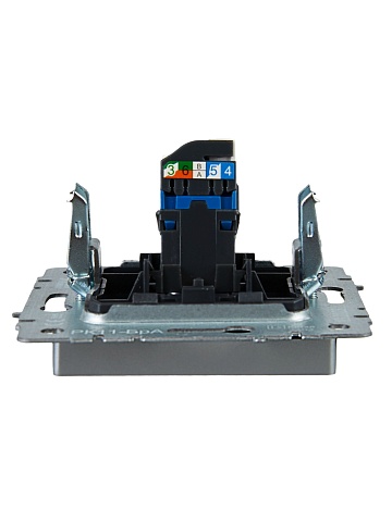 IEK BRITE BASE Алюминий Розетка комп. RJ45 кат.6 РК11-БрА