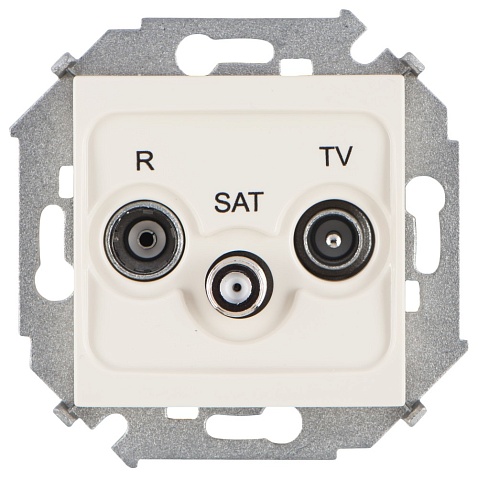 Simon 15 Бежевая Розетка R-TV-SAT одиночная, винт.зажим