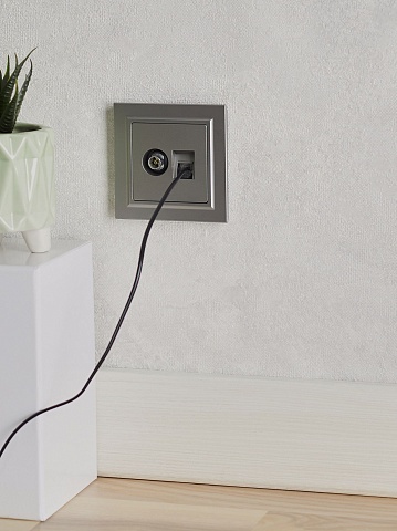IEK BRITE Розетка двойная TV+RJ45 кат.5E РТВ/РК12-БрС сталь