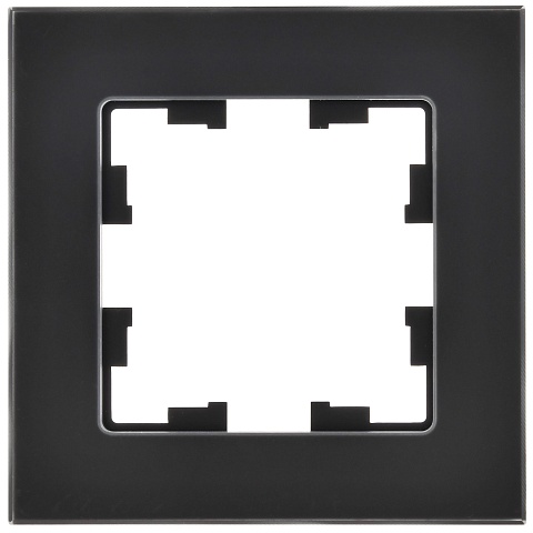 IEK BRITE DECOR Черный матовый стекло Рамка 1-м РУ-1-2-Бр