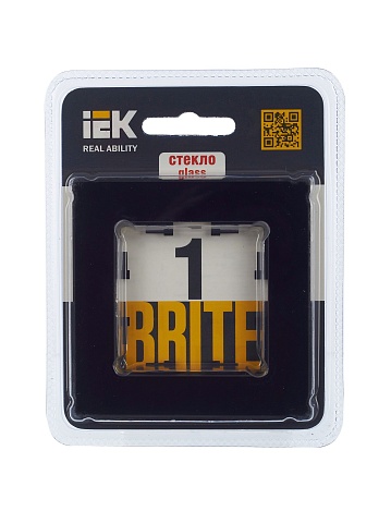 IEK BRITE Рамка 1-мест. РУ-1-2-БрЧ стекло черн.